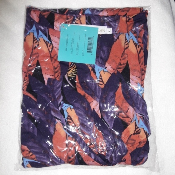 Fall Feather Print 3/4 Sleeve Gathered Dress M - Picture 6 of 6